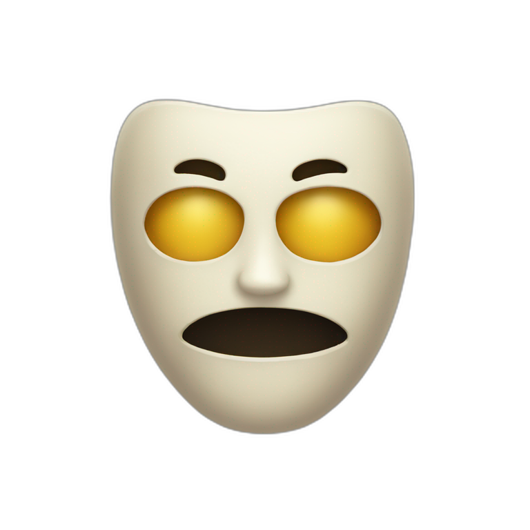 Happy mask hide sad face emoji