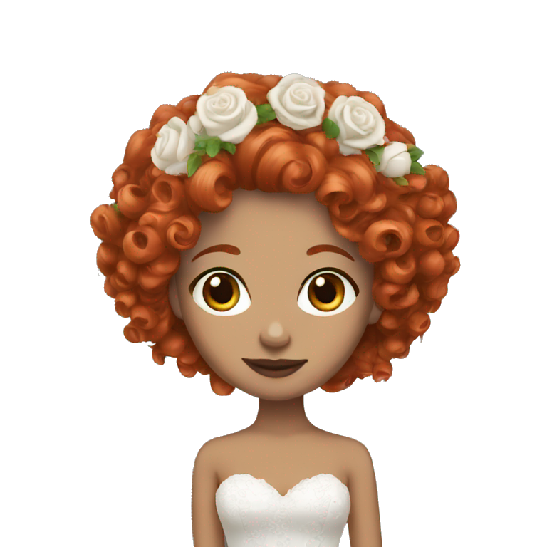 Curly red hair bride  emoji