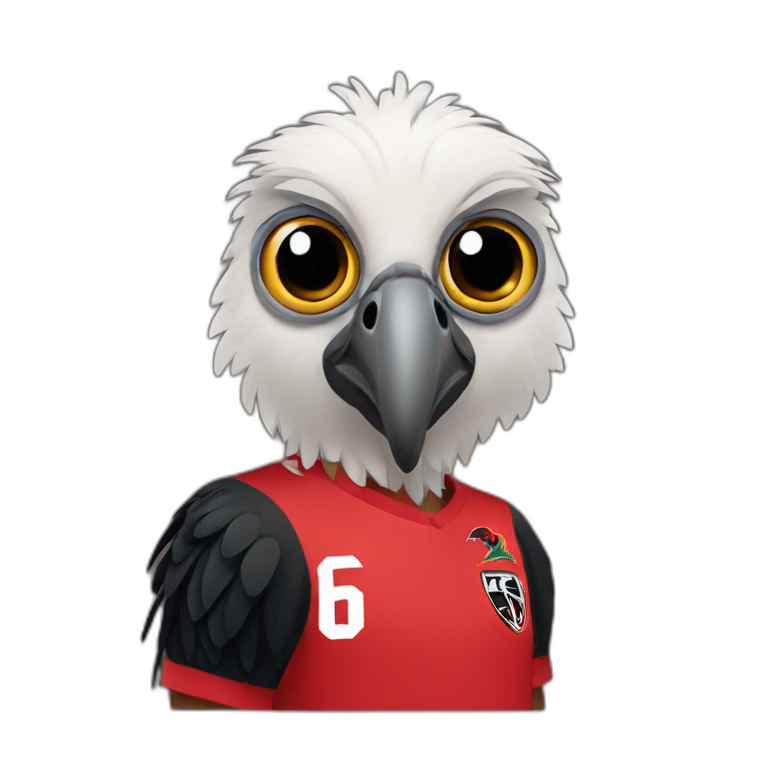 vulture wearing flamengo soccer tshirt emoji