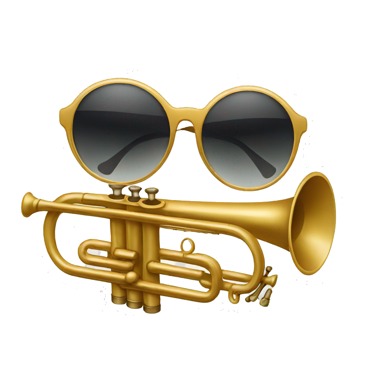 trumpet wearing sunglasses emoji