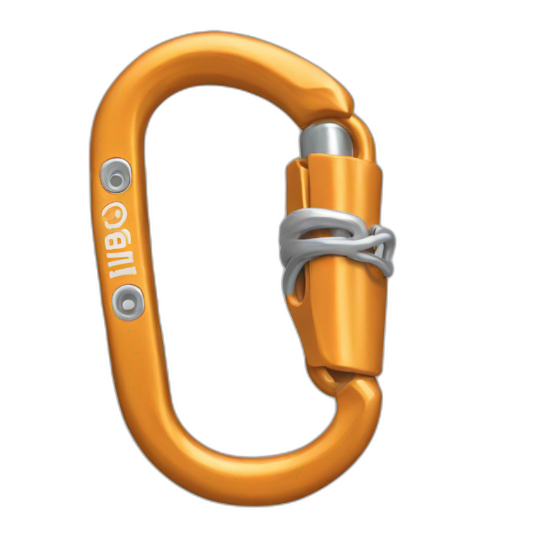 Climbing carabiner realistic emoji