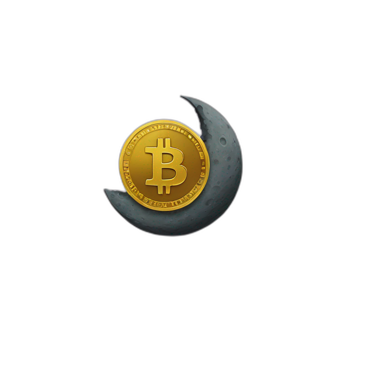 bitcoin on the moon emoji