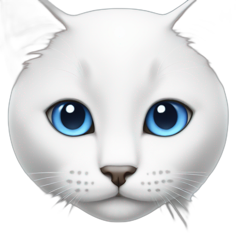 blue-eyed white cat emoji