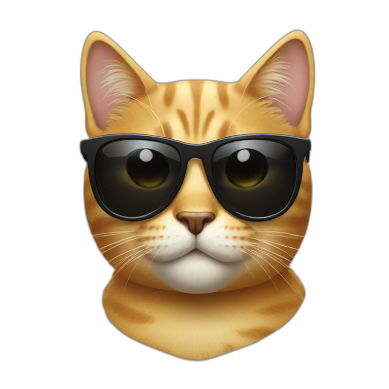 cat wearing cool black sunglasses emoji