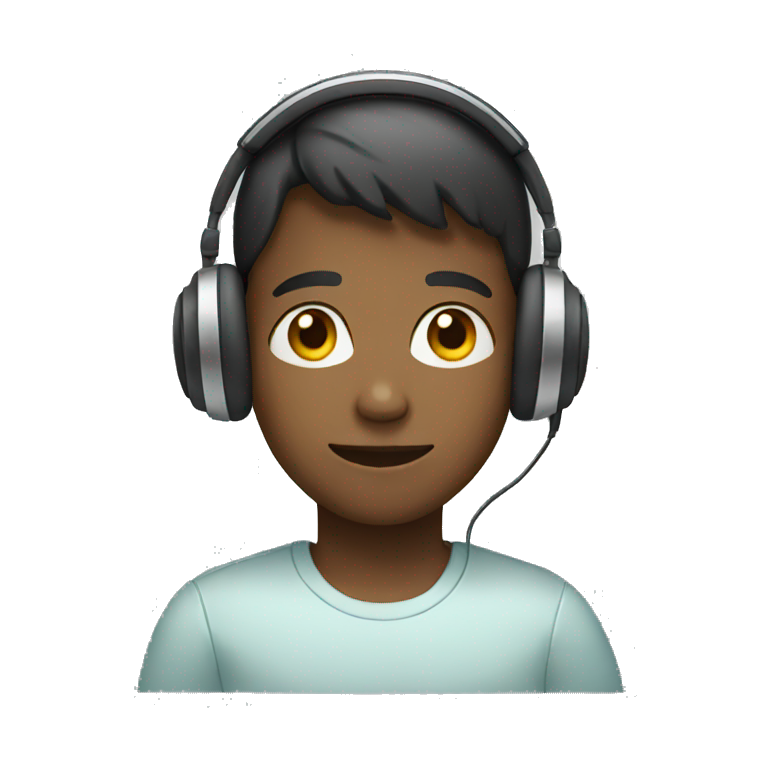 A boy wearing headphones  emoji