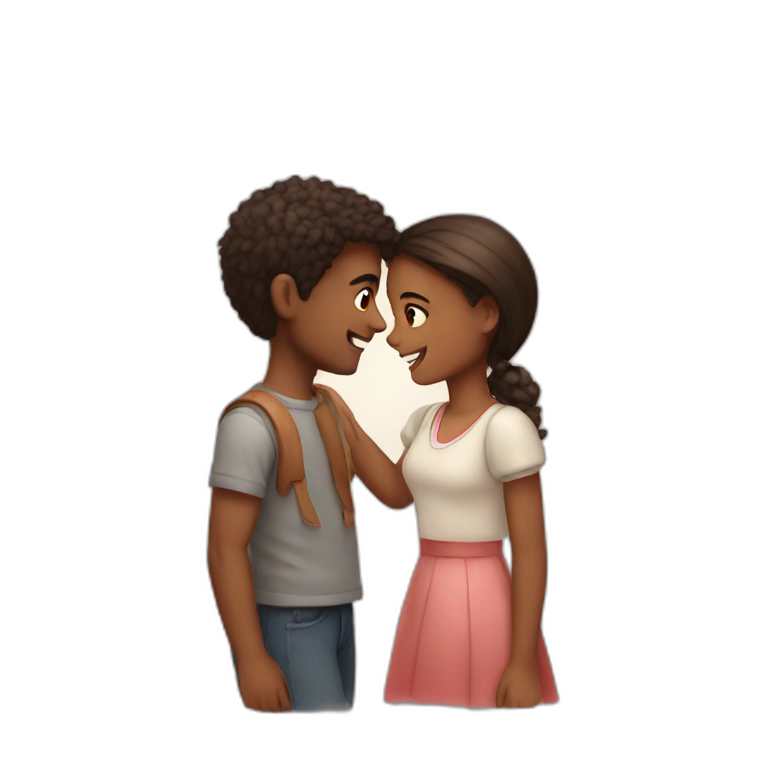 boy and girl feel love emoji
