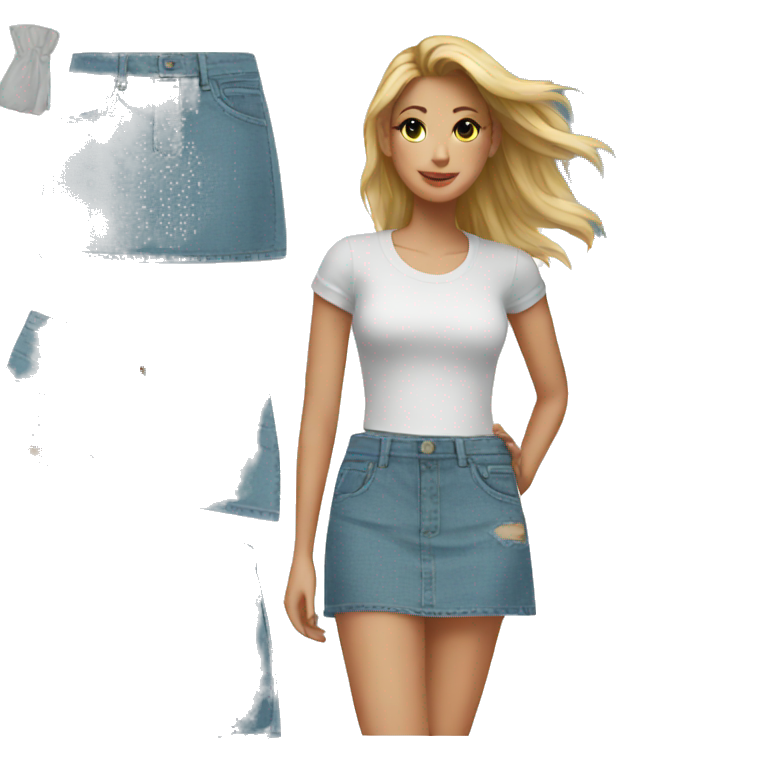 Mini denim skirt emoji