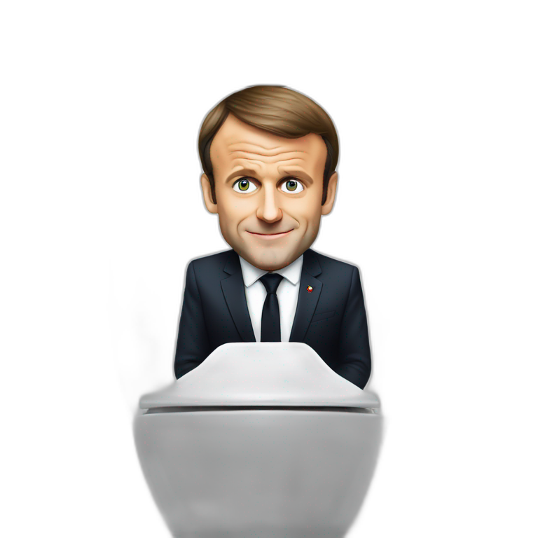 Emmanuel Macron on toilets emoji