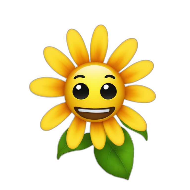 flower with maniac face emoji