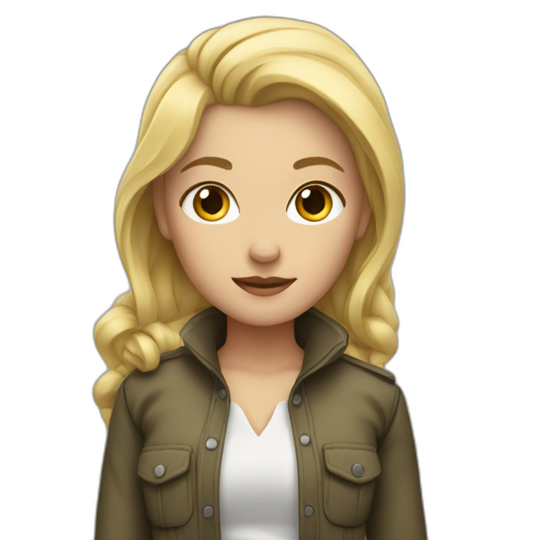 Blonde girl with jacket tied around her waist emoji