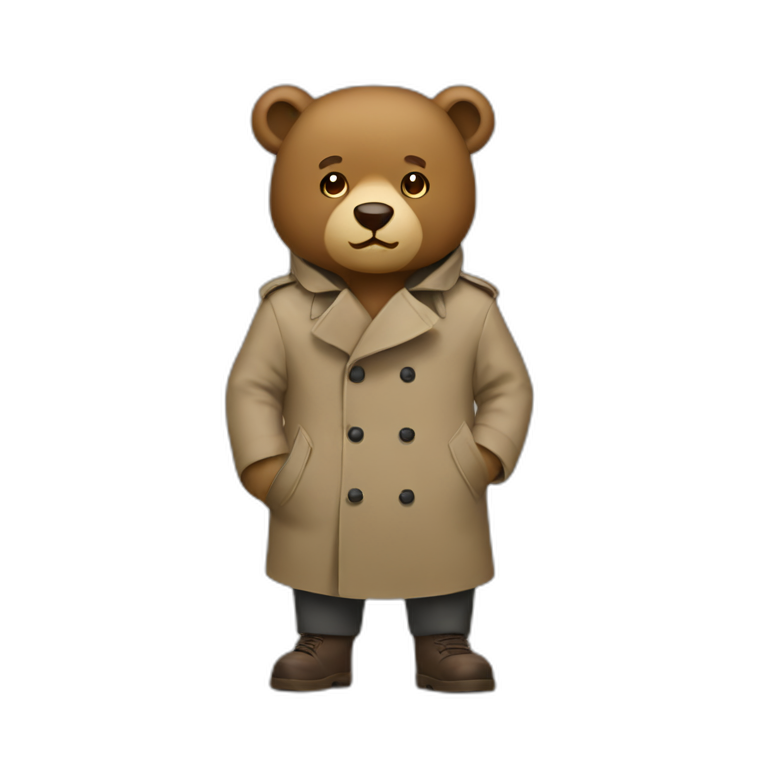 Bear in a trench coat emoji