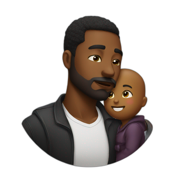 Black daddy kissing emoji