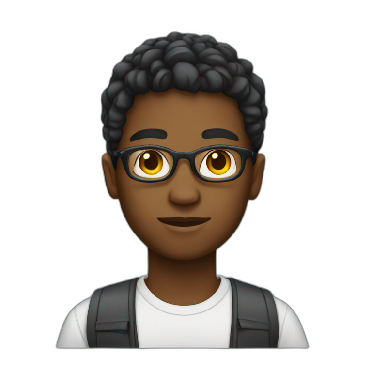 Black teenage a programmer emoji