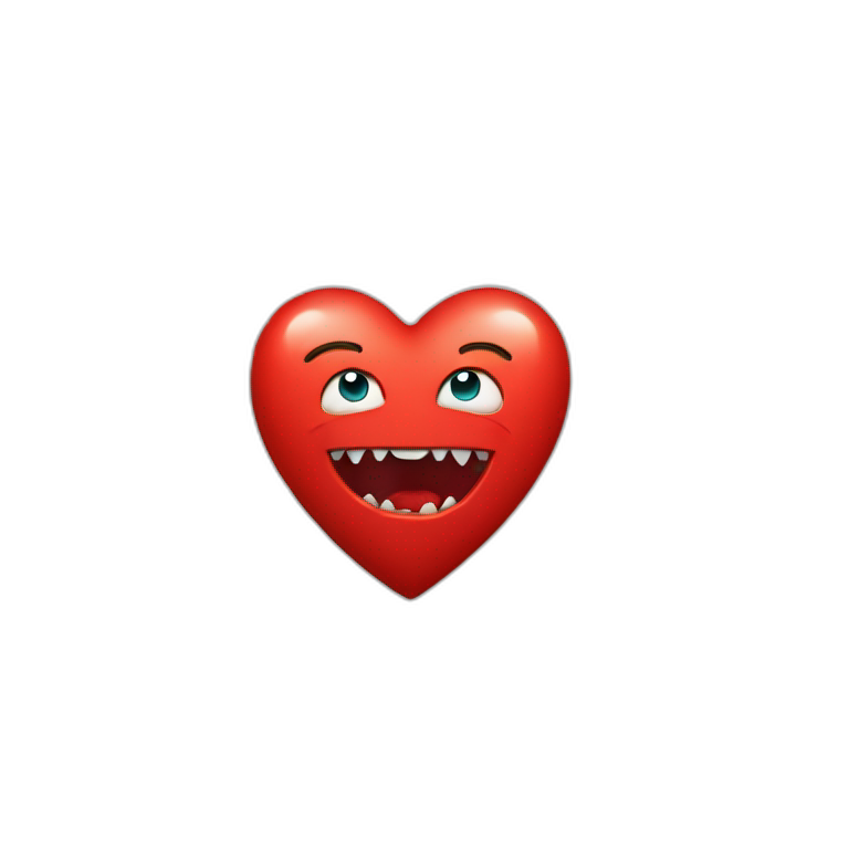 Red heart with long sharp teeth  emoji