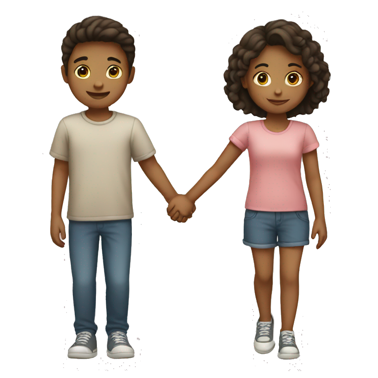 boy and girl holding hand  emoji