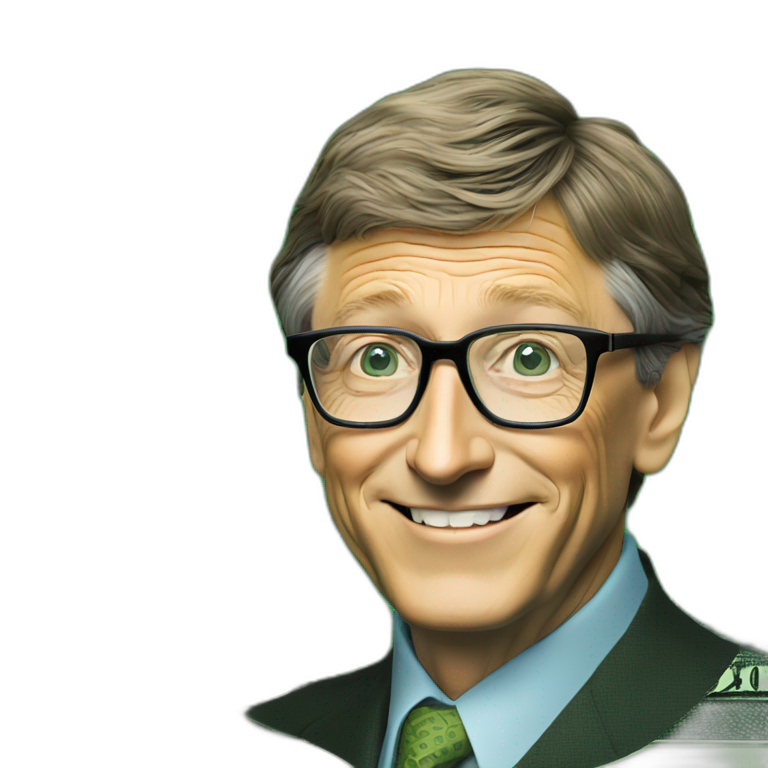 Bill Gates on Dollar Bill green emoji