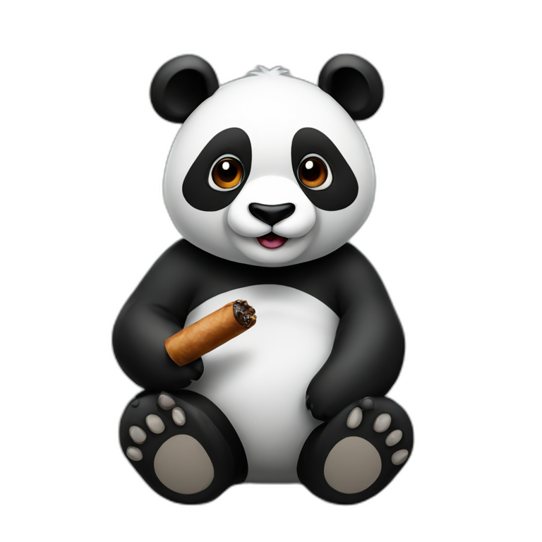 panda with cigar emoji