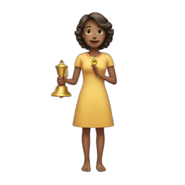 woman with bell in her hands emoji