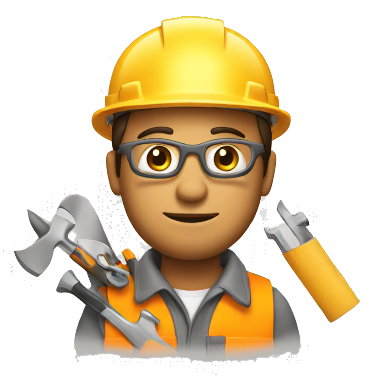 Construction worker with a hard hat and tools emoji