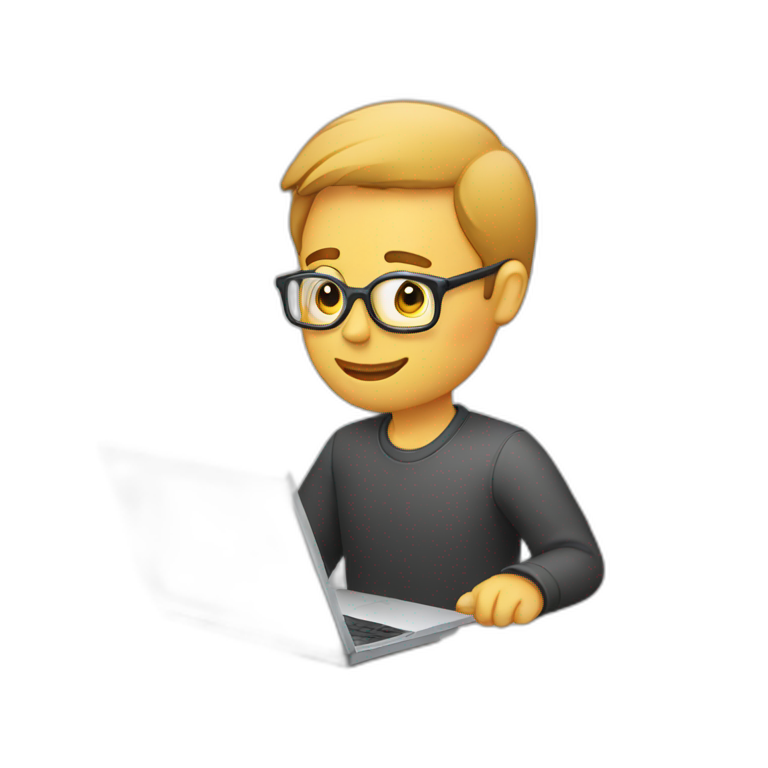 a man typing on laptop emoji