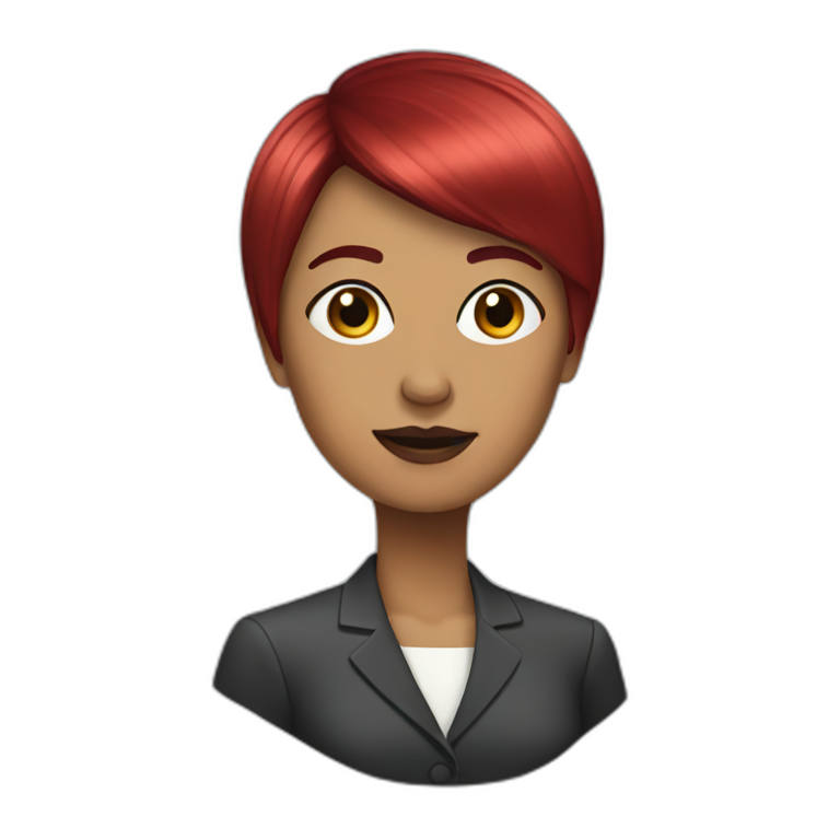 woman politician with short straight ruby hair and straight fringe emoji