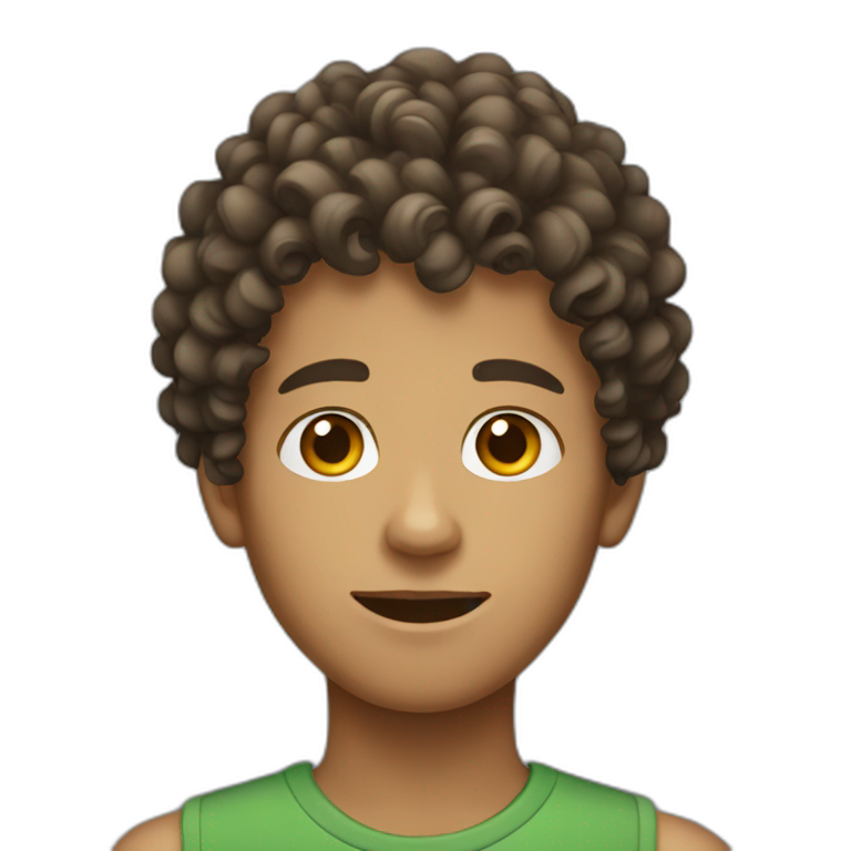 curly hair teenage boy emoji