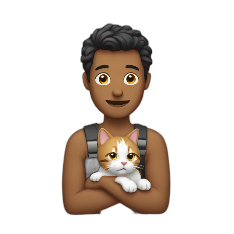 man holding a cat emoji