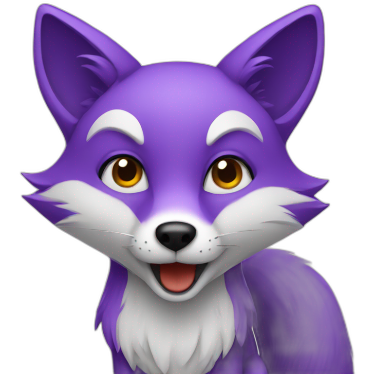 purple fox speaking emoji