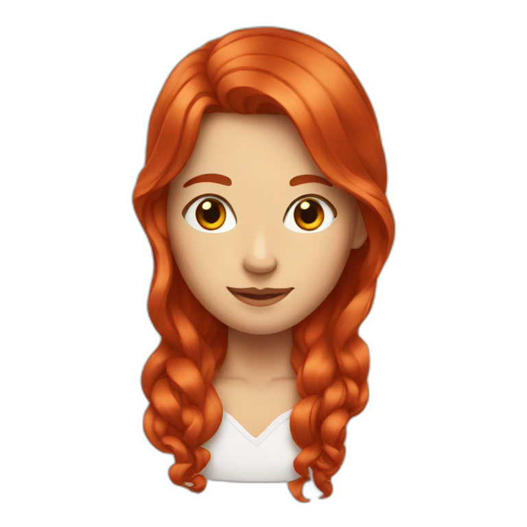 Long red head emoji
