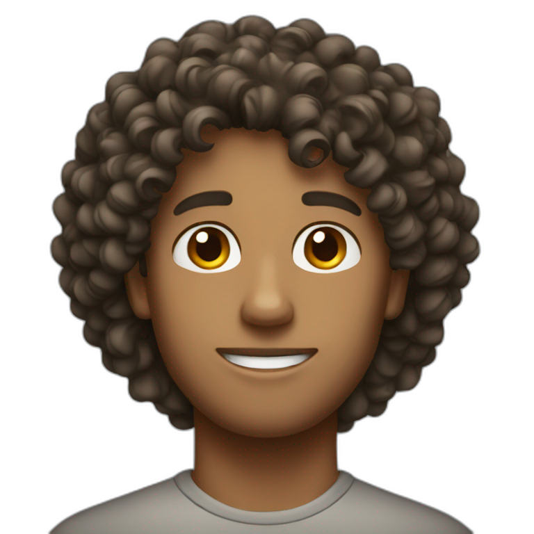 A curly hair guy emoji