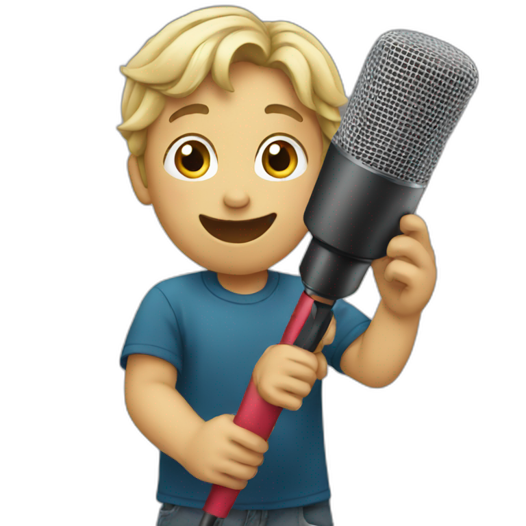 children with microphones emoji
