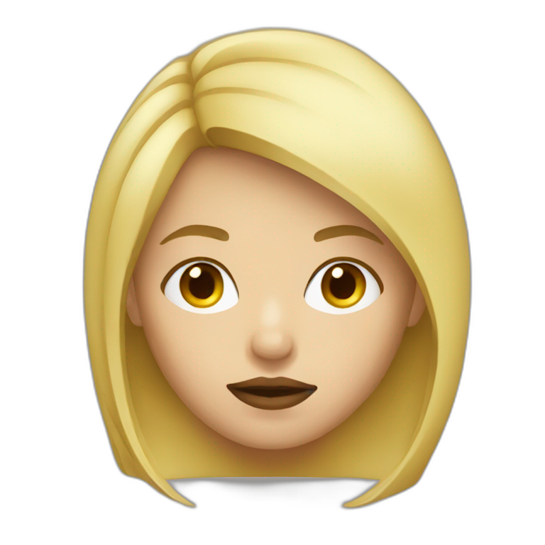 Blond hair woman pout emoji