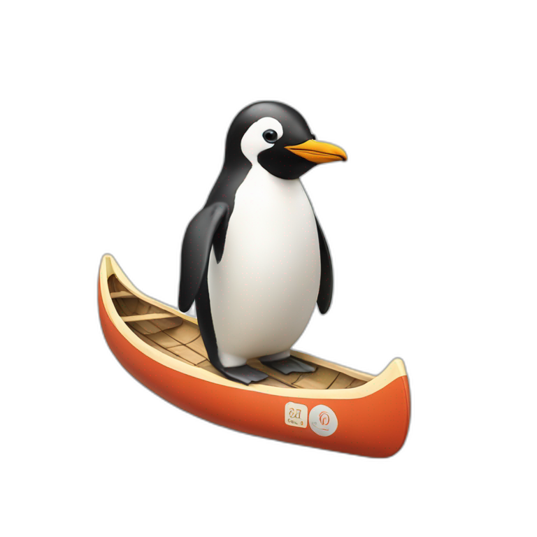penguin in the shape of a canoe emoji