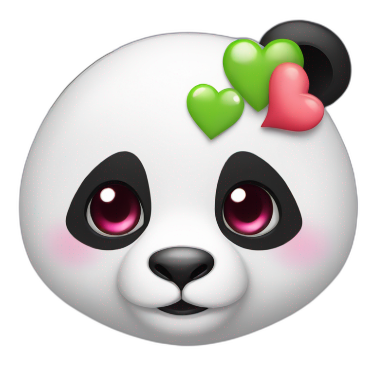 Panda with heart in her eyes  emoji