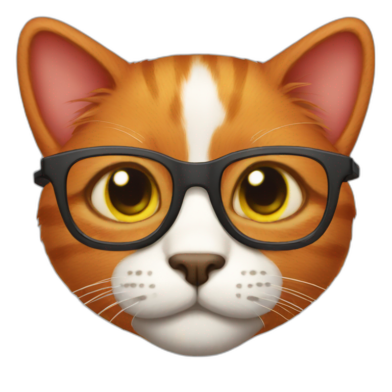 red cat in glasses emoji