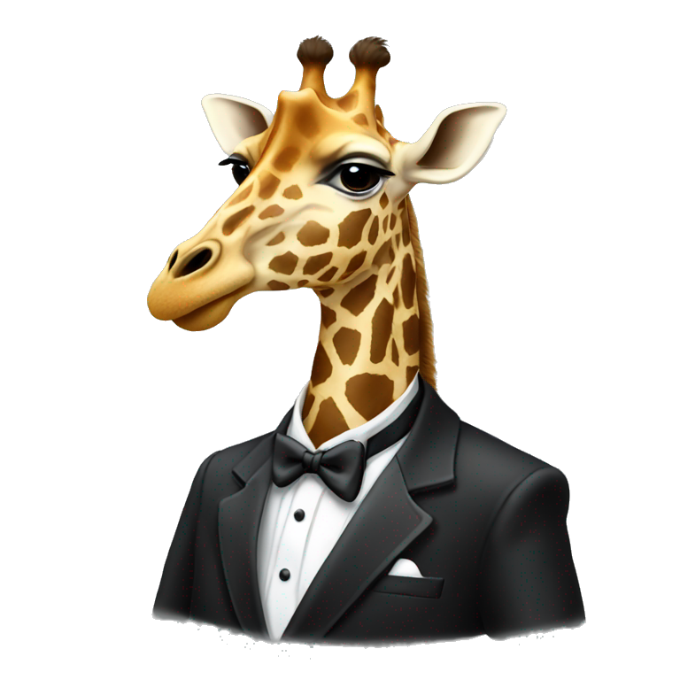 Giraffe in a tuxedo emoji