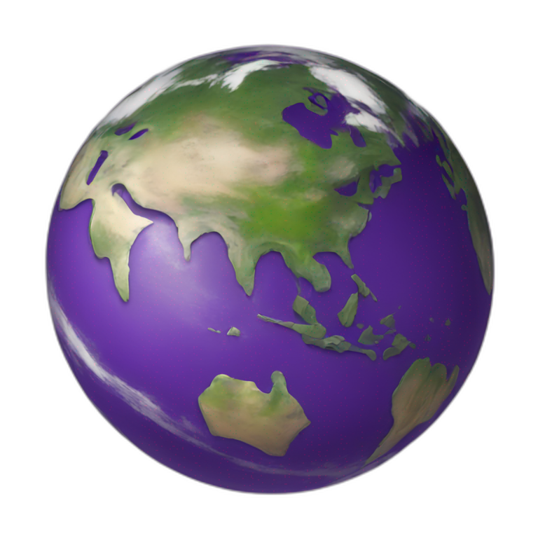 a purple earth emoji