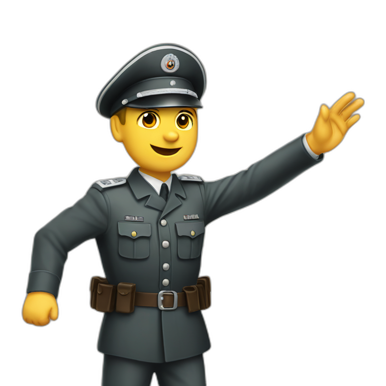 gestapo reich soldier raises arm greeting emoji