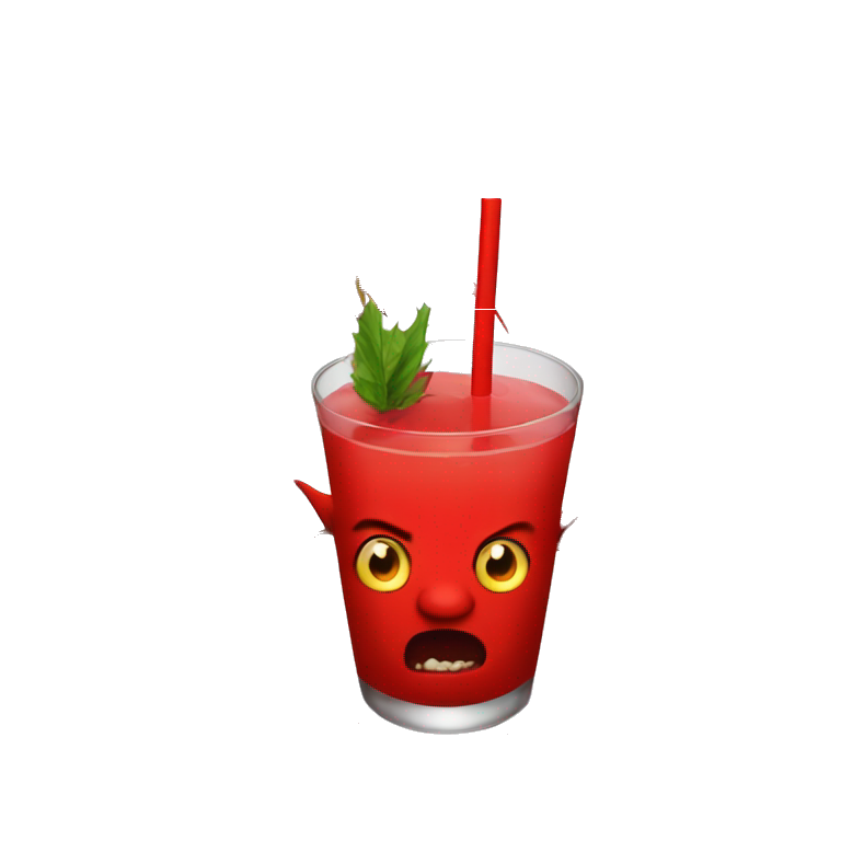 Daemon little red with thorns with cocktail  emoji