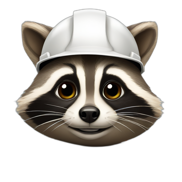 raccoon with construction helmet emoji
