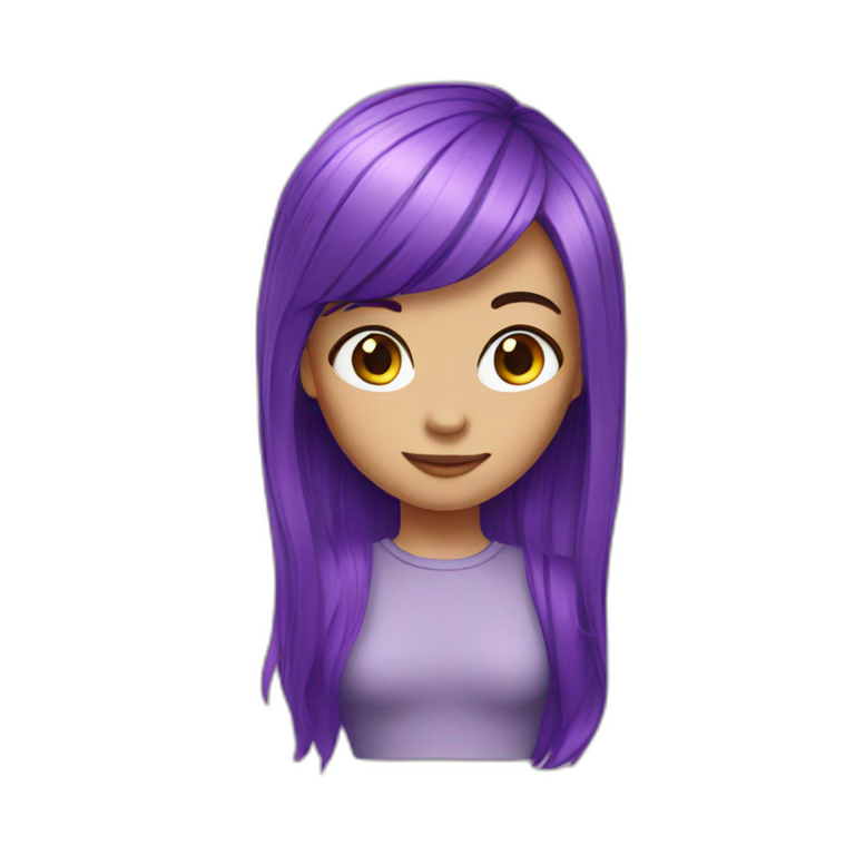 purple hair girl emoji