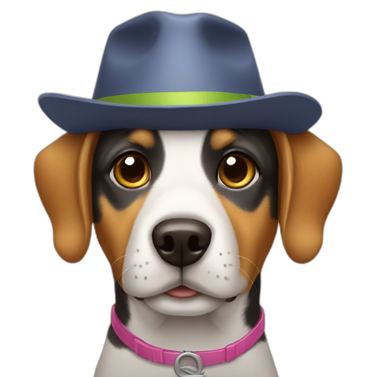 dog wearing google hat emoji