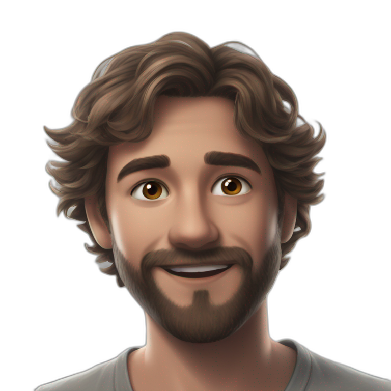 friendly brown-haired guy smiling emoji