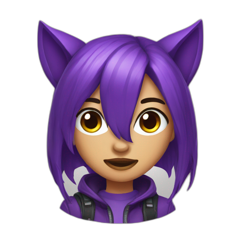 purple wolf gamer girl emoji