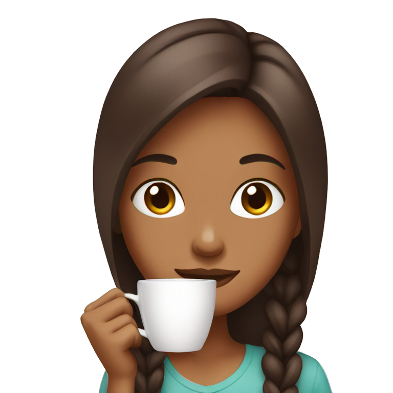 Girl drinking coffee emoji