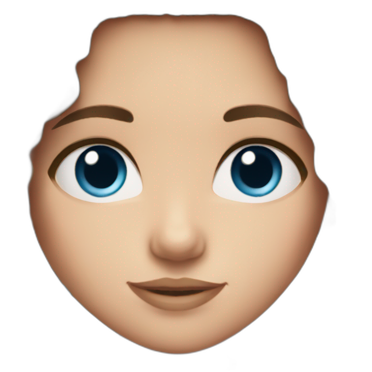 girl with brown hair and blue eyes and crop top emoji