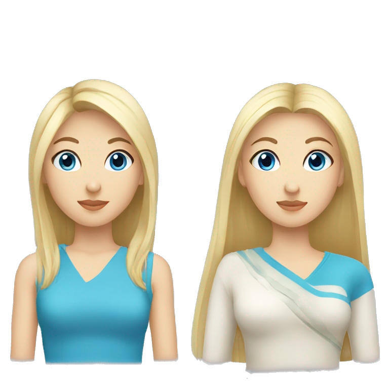 turkic girl and blonde blue eye girl emoji