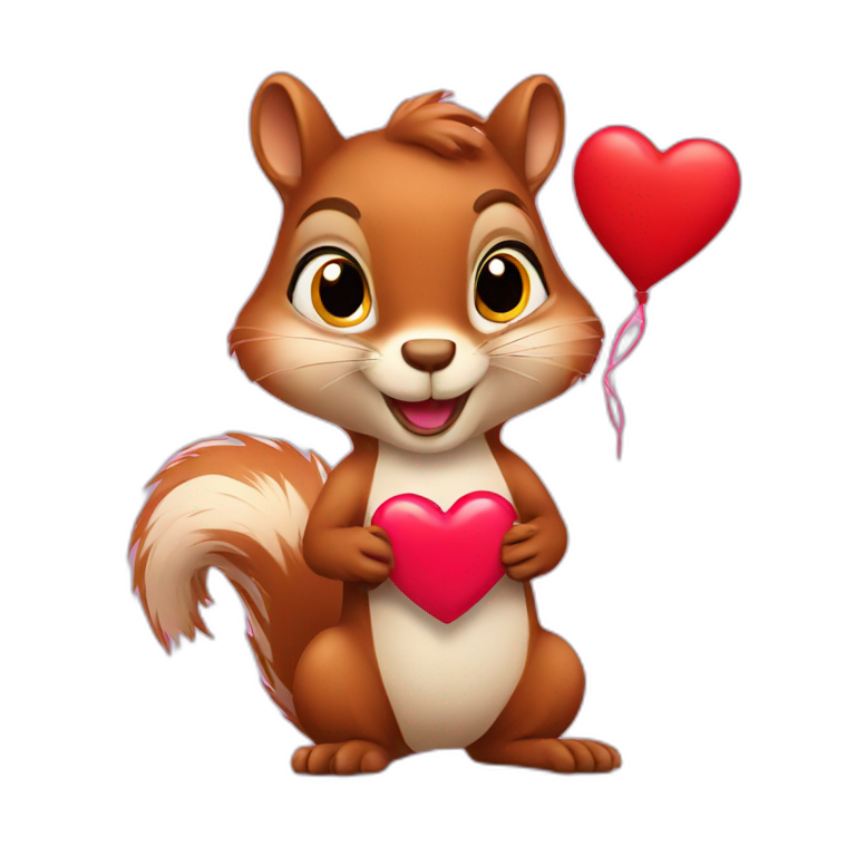 Valentine day squirrel emoji