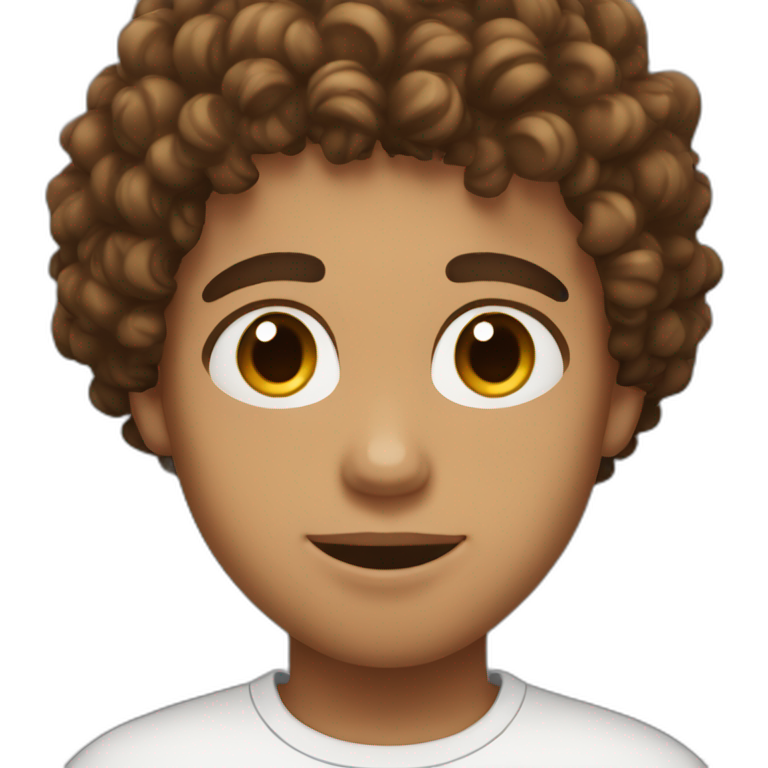 Lightskin boy with curly brown hair on the to of his head emoji
