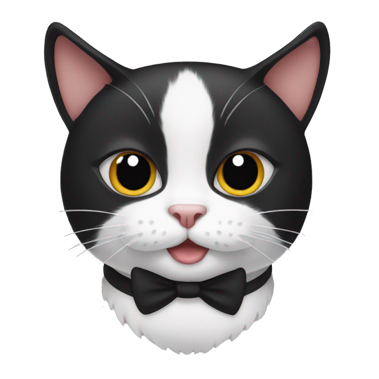 Tuxedo cat with mustache emoji